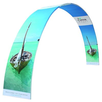230gsm স্কয়ার আর্চ ডিসপ্লে স্ট্যান্ড এক্সপো CMYK ট্রেড শো ব্যাকড্রপ ডিসপ্লে